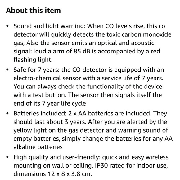 NWT Putogesafe 2 Pack Carbon Monoxide Detectors - Picture 13 of 13